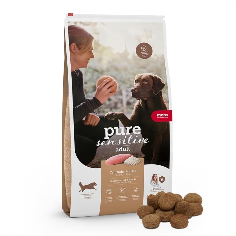 MERA Pure Sensitive Truthahn & Reis, Hundefutter trocken für Sensible Hunde, Trockenfutter aus Truthahn und Reis, Futter für ausgewachsene Hunde, ohne Weizen und Zucker (12,5 kg) 7 710doUxtd7L. AC SL1500 Hundeweltte Die besten Hundeprodukte & Haustierangebote