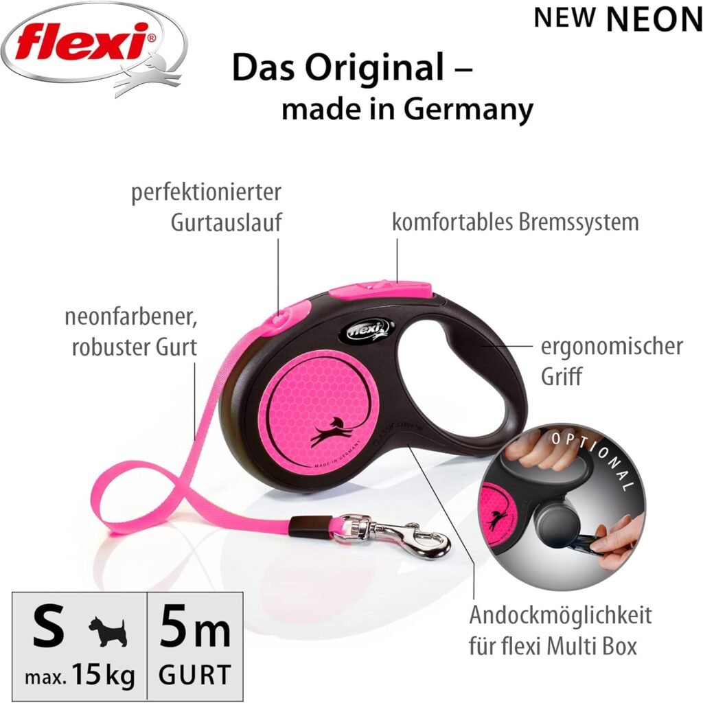 flexi® Premium Neon S Roll-Leine – 5 m reflektierender Gurt für Hunde bis 15 kg, Schwarz/Neonpink 4 71K9clD5EBL. AC SL1500 3 Hundeweltte Die besten Hundeprodukte & Haustierangebote