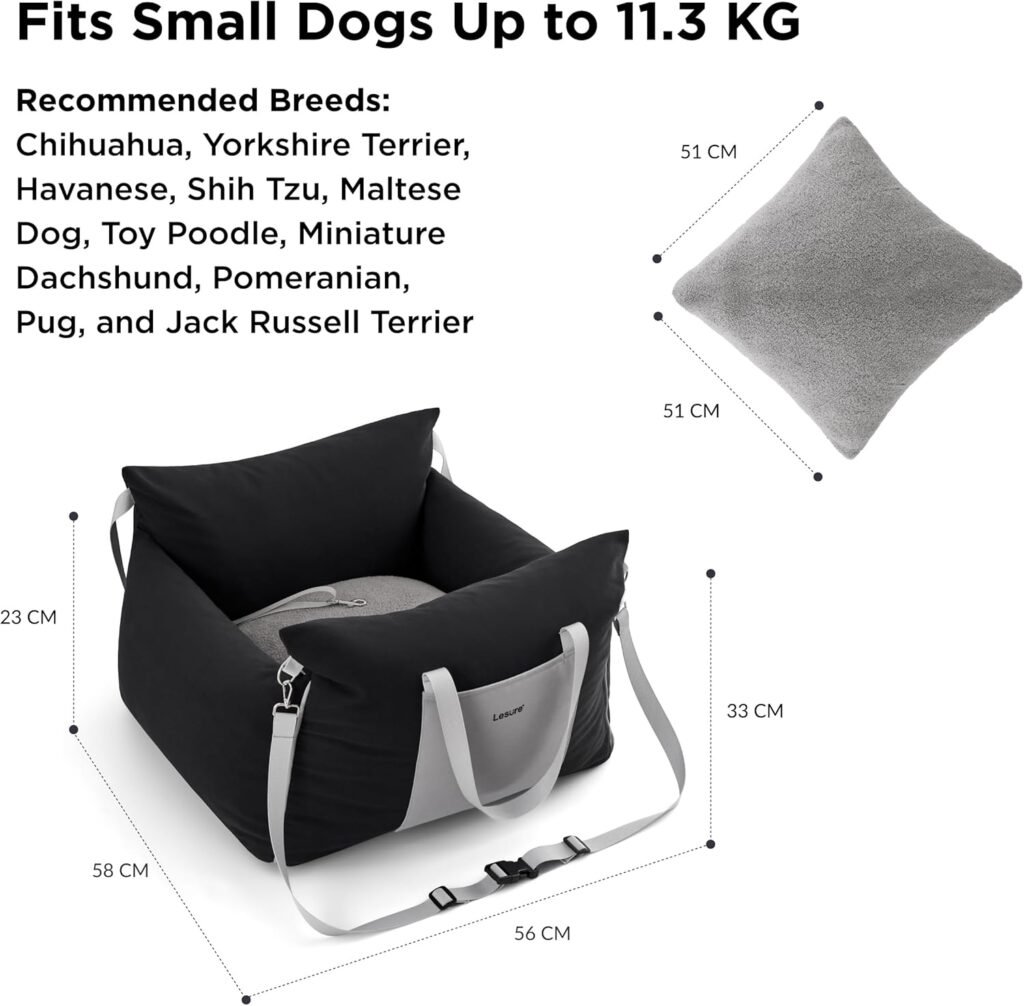 Ultimativer Lesure Hundesitz für Auto – kleine Hunde, wasserdicht, waschbar, mit Aufbewahrungstaschen, Sicherheitsleine & Memory-Schaum, 58x56x33 cm, schwarz 4 81BhWTJFmTL. AC SL1500 1 Hundeweltte Die besten Hundeprodukte & Haustierangebote