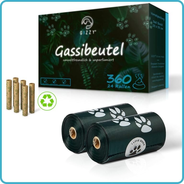 GIZZY®360x Hundekotbeutel I 24x Rollen Kotbeutel für Hunde I Auslaufsichere Kackbeutel für Hunde I Ohne Duft I Dog Poop Bags 5 81ahinETnsS. AC SL1500 1 Hundeweltte Die besten Hundeprodukte & Haustierangebote