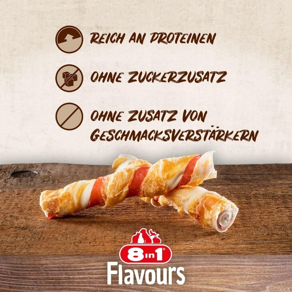 8in1 Dreifach-Geschmacks-Kaustangen – Überragende Kausnacks für Hunde mit extra Fleisch (113 g, 3er-Packung) 3 81zSSM38GyL. AC SL1500 Hundeweltte Die besten Hundeprodukte & Haustierangebote