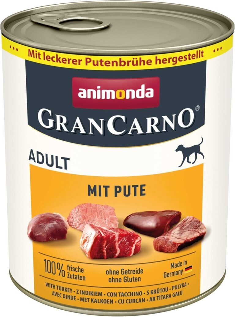 Animonda Premium GranCarno Nassfutter für Hunde mit Truthahn (6 x 800 g, getreidefrei, ohne Zucker, für ausgewachsene Hunde, mit frischen Fleischzutaten)