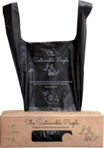 TSP Premium Bioabbaubare Hundekotbeutel mit Henkeln – OK compost HOME zertifiziert, 100% heimkompostierbar, Extra Dicke (18µm), Großrolle (160 Stück)