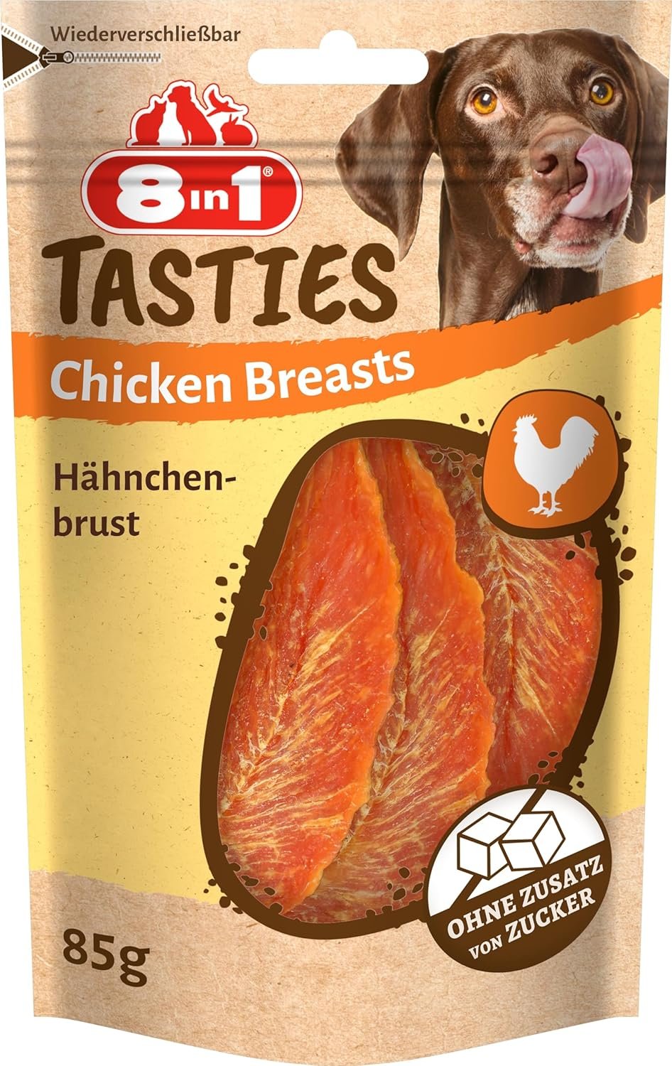 8in1 Tasties Chicken Breasts Hunde-Snack – Premium, getreidefreie Hähnchen-Leckerlis